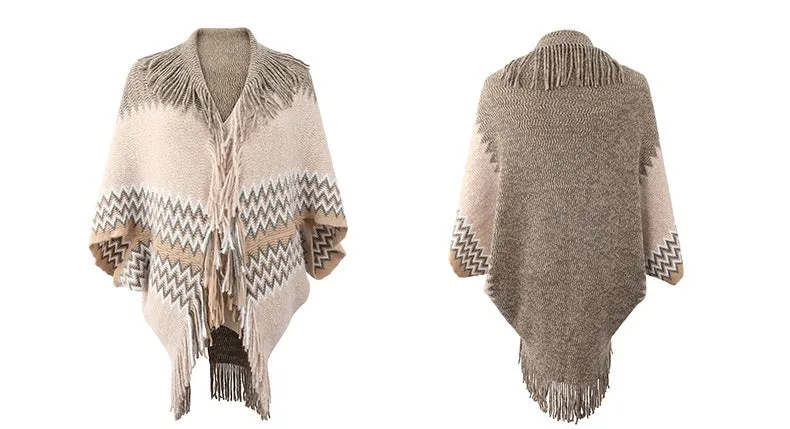 Knitted Tassel Shawl