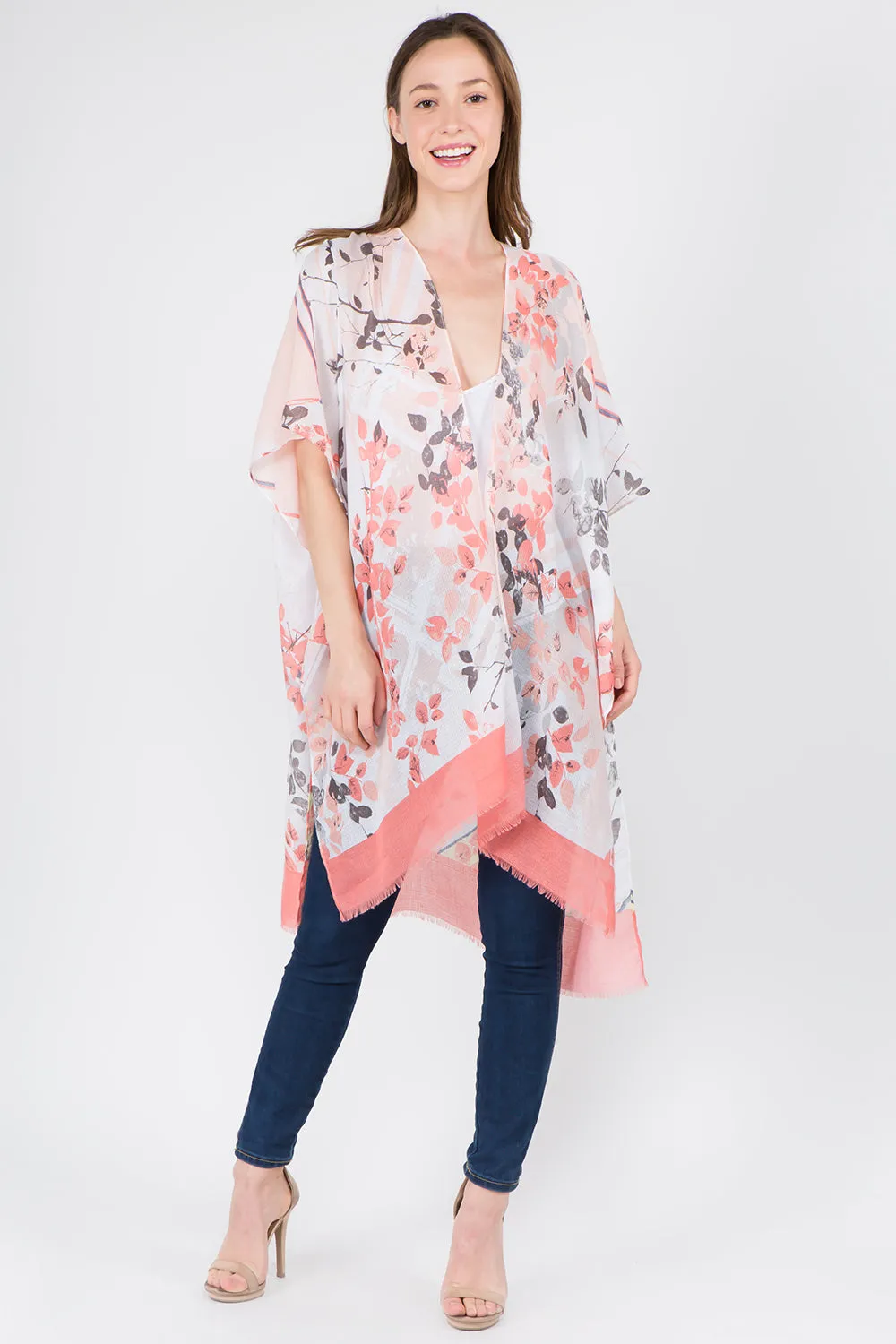 KP-1C28 watercolor floral kimono