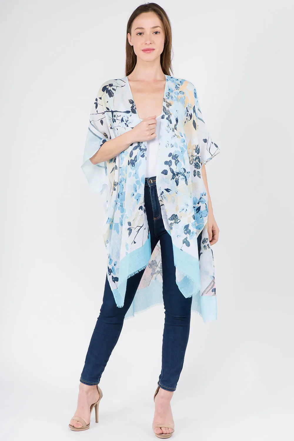 KP-1C28 watercolor floral kimono