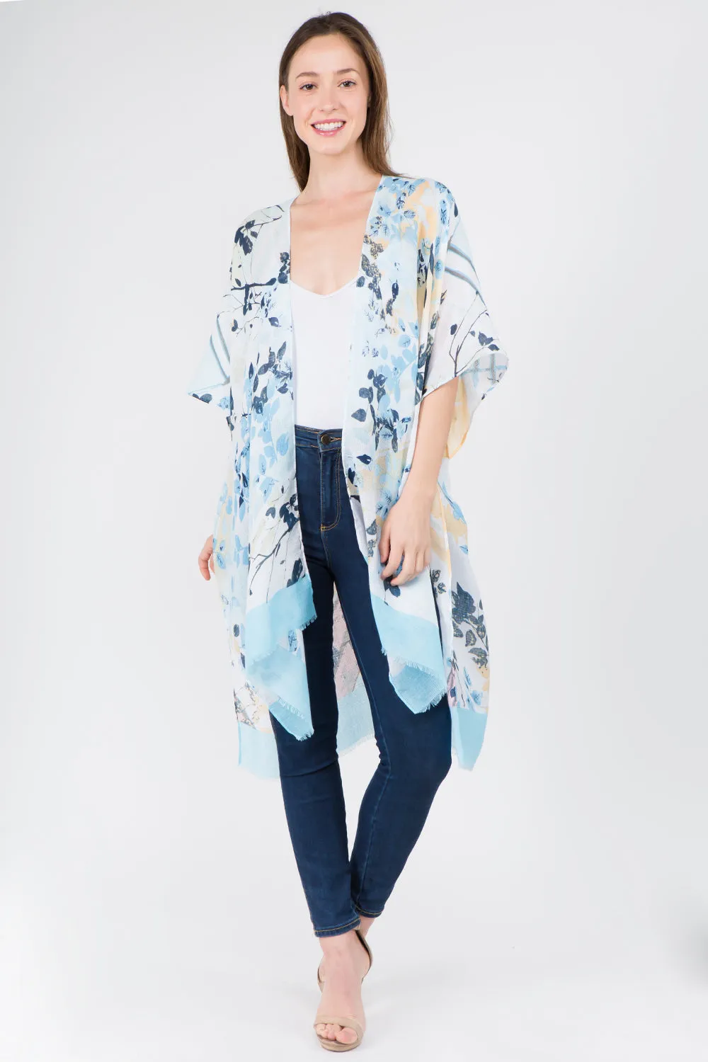 KP-1C28 watercolor floral kimono