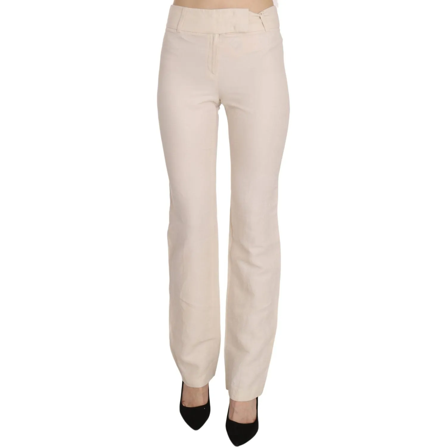 LAUREL Elevated White High Waist Flared Trousers