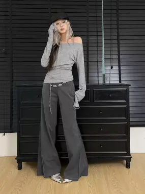 Lazy Drapey Wide Flared Pants