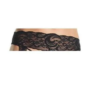 Leg Avenue Sheer Thigh High Stockings With Lace Garter Belt 2 Piece Black