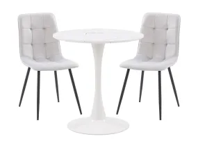 Light Grey 3 Piece Bistro Dining Set