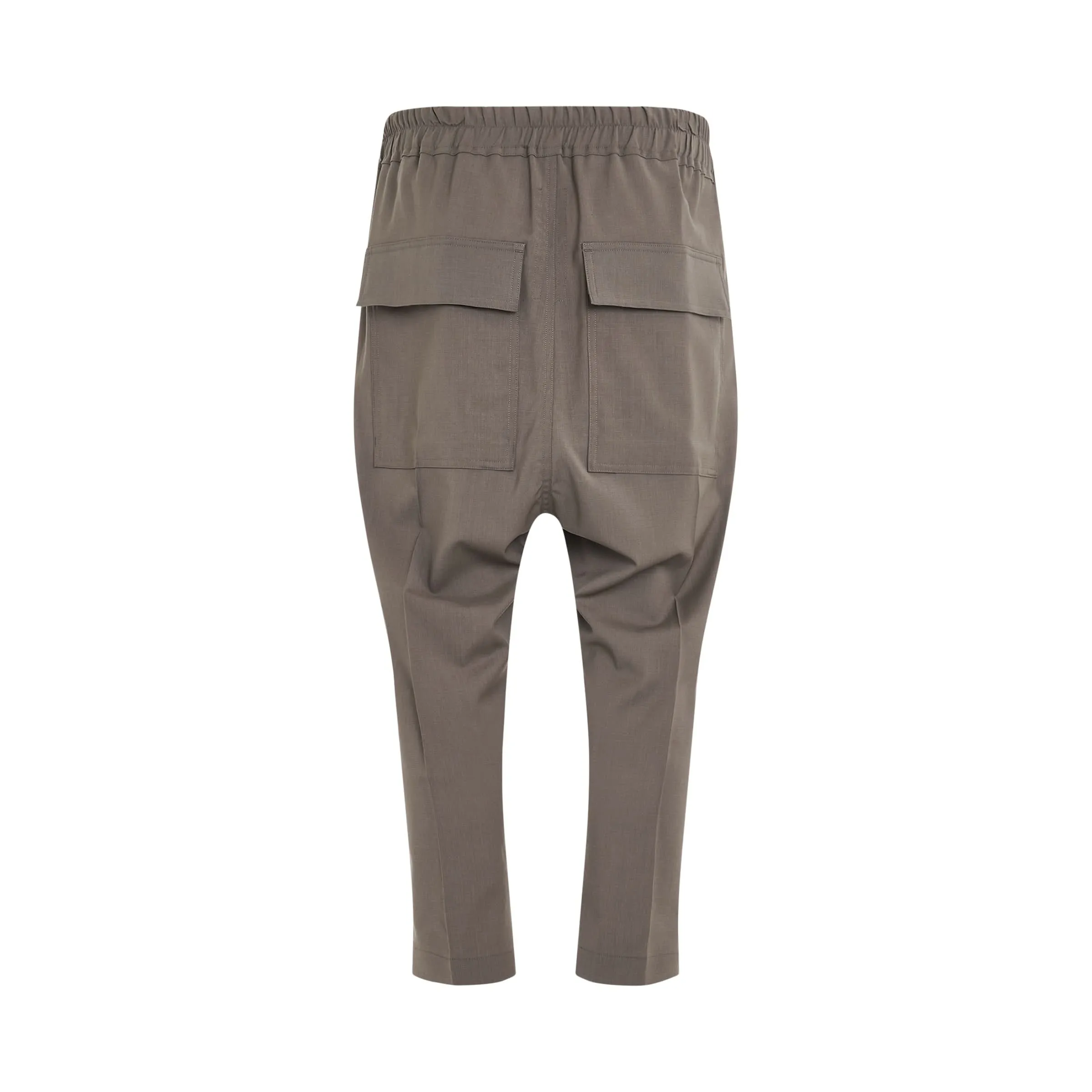 Light Wool Drawstring Astaires Cropped Pants in Dust