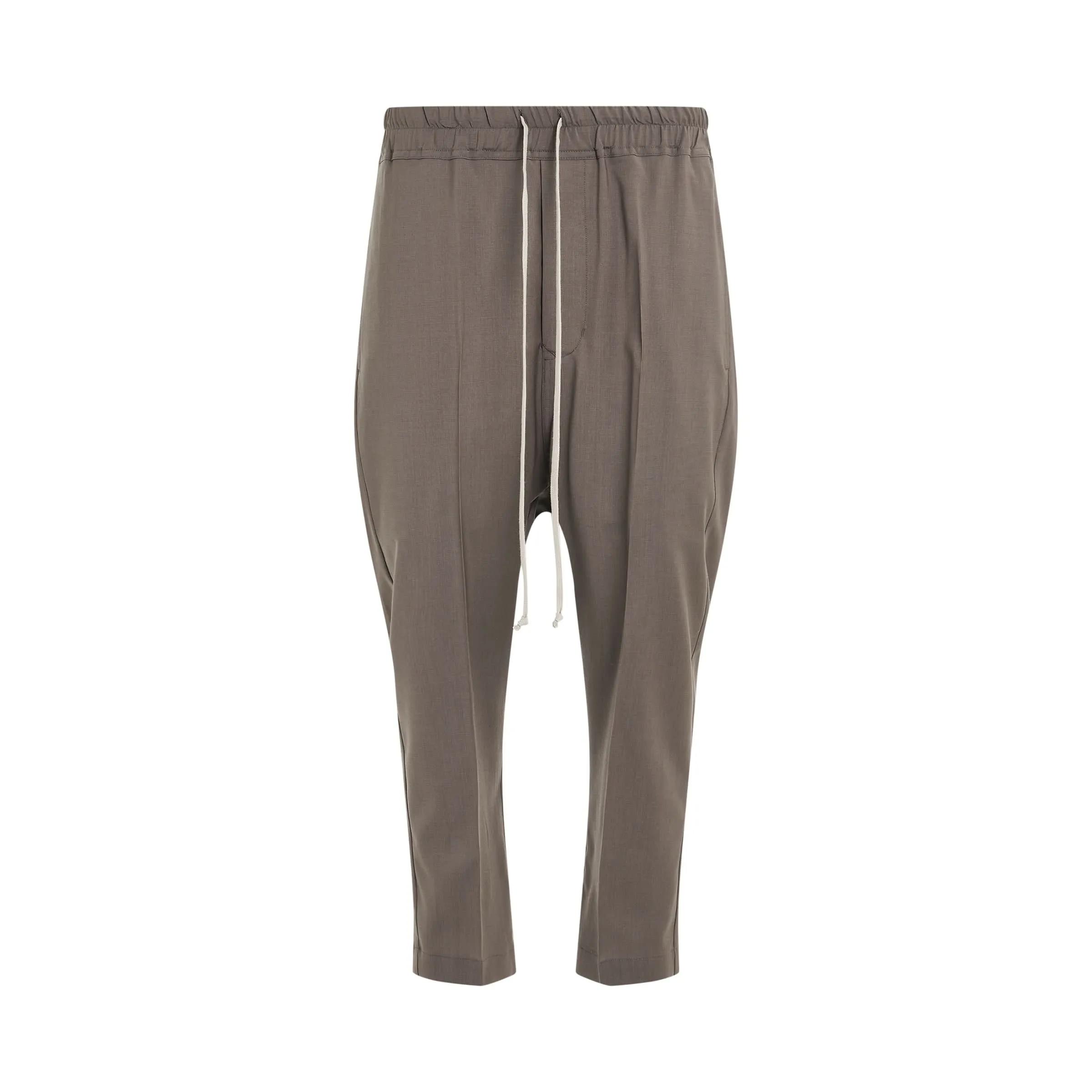 Light Wool Drawstring Astaires Cropped Pants in Dust