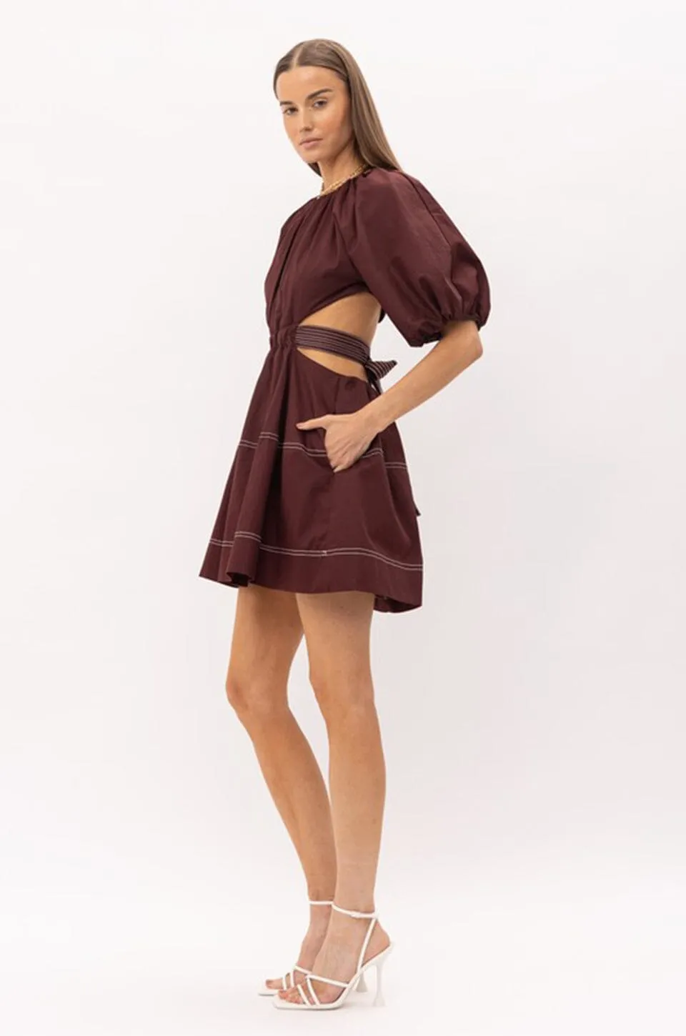 Limit Cut Out Mini Dress - Mocha