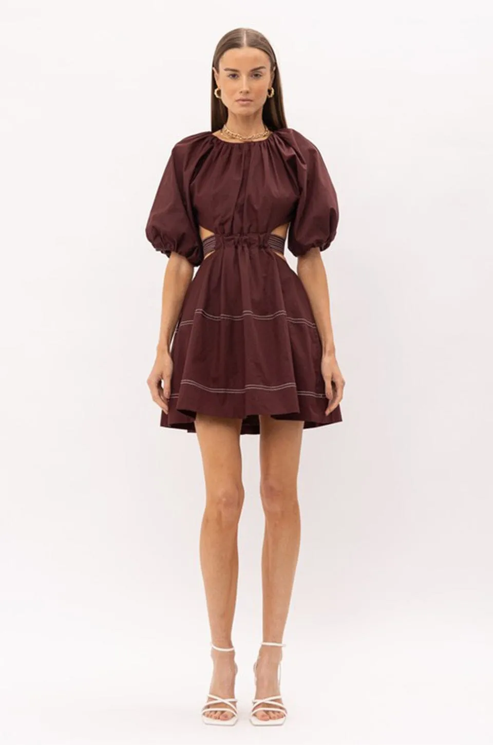 Limit Cut Out Mini Dress - Mocha