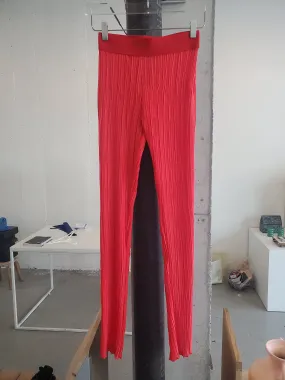 Long Plisse Pants - Chili