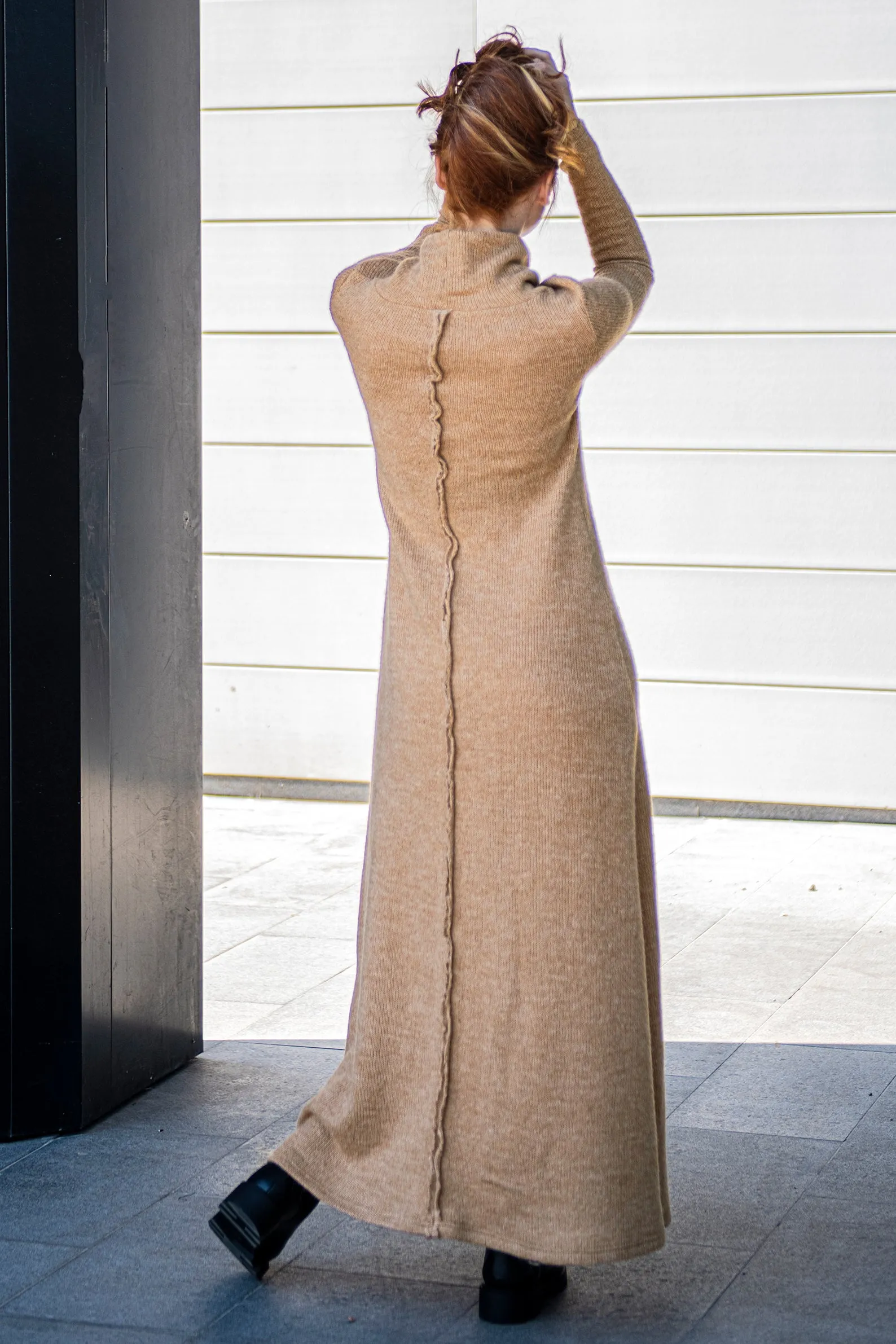 Long Sweater Dress with Front Detailing