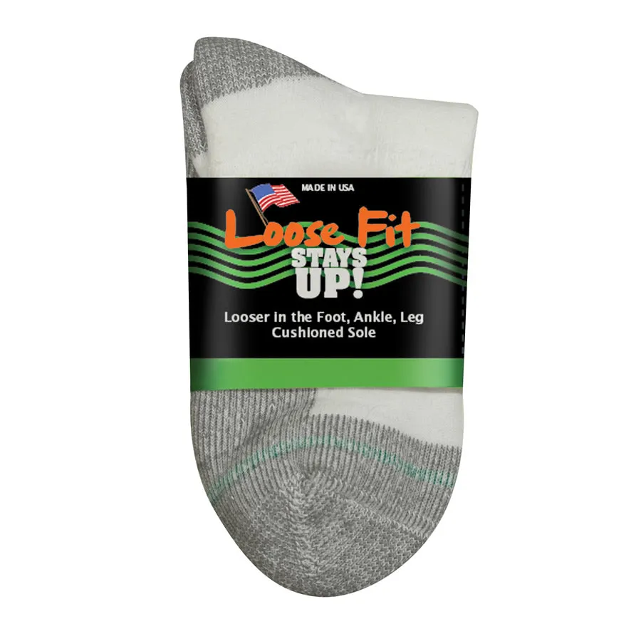 Loose Fit Stays Up Cotton Casual Quarter Socks