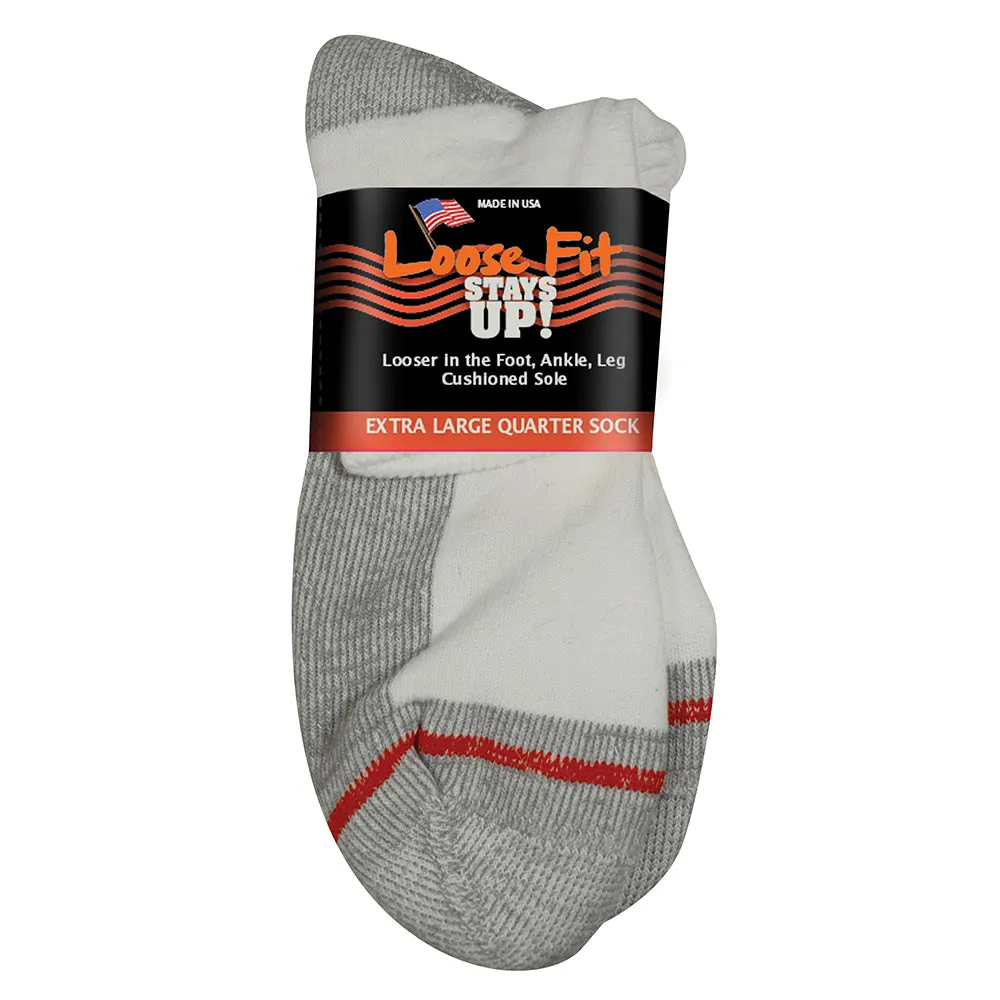 Loose Fit Stays Up Cotton Casual Quarter Socks