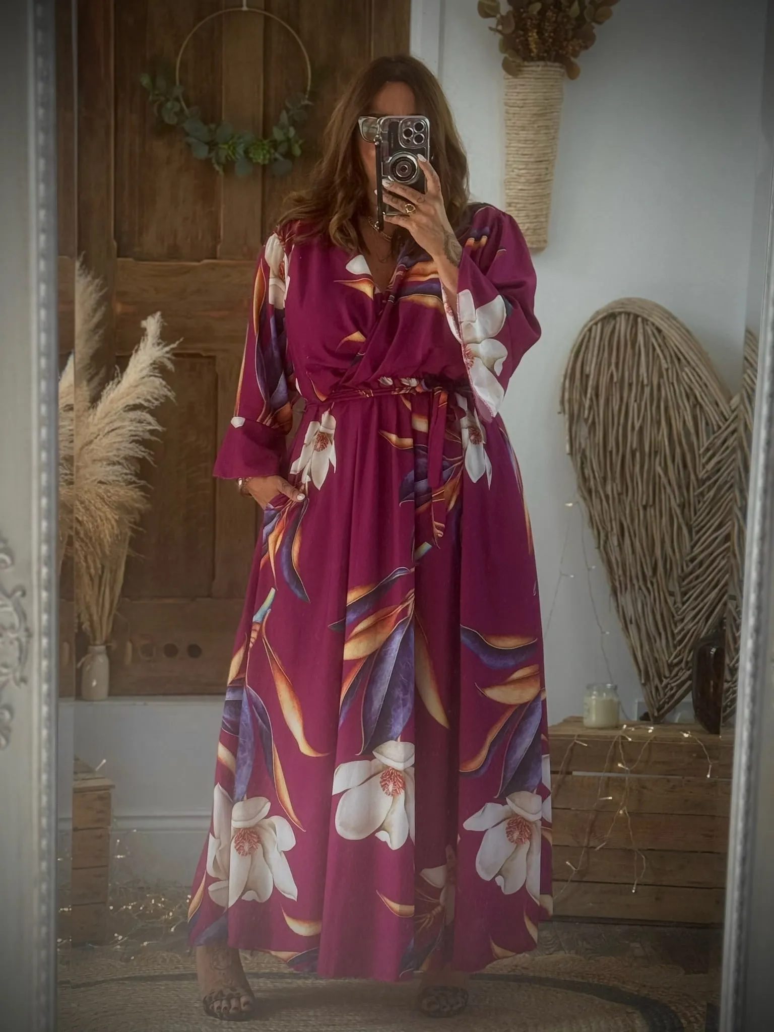 Magenta Bold Floral Thea Dress