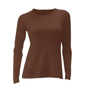 Marina V Round Neck Sweater Chocolate