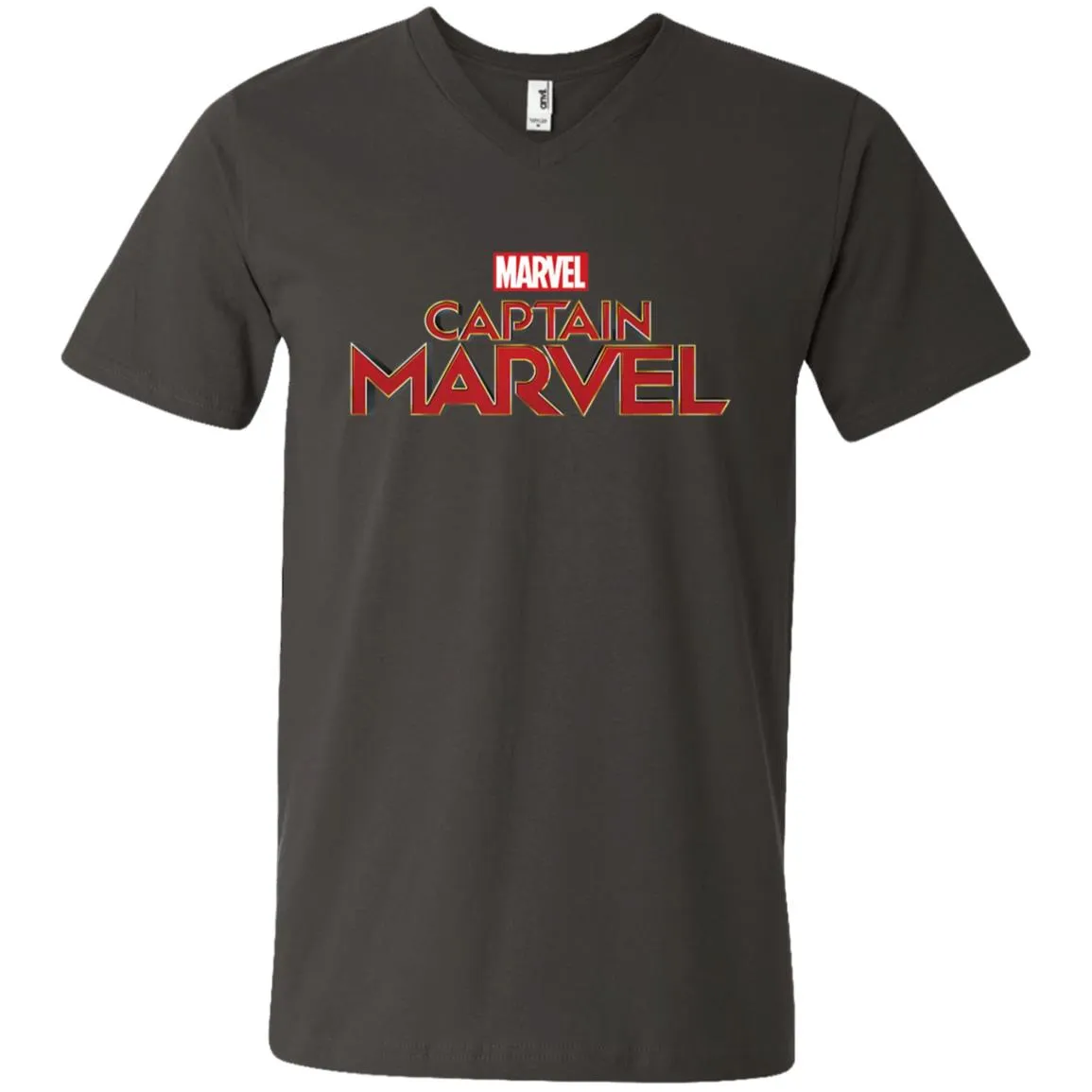 Marvel Captain Marvel Movie Logo Red Men V-Neck T-Shirt