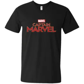 Marvel Captain Marvel Movie Logo Red Men V-Neck T-Shirt