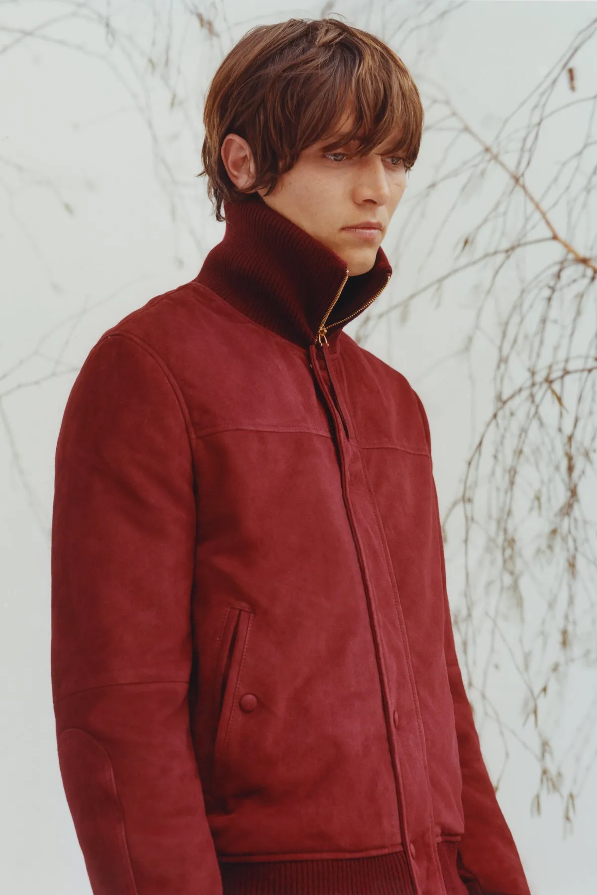 Matthieu Jacket in Deep Bordeaux Suede