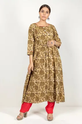 Mehndi Green Cotton Kurta