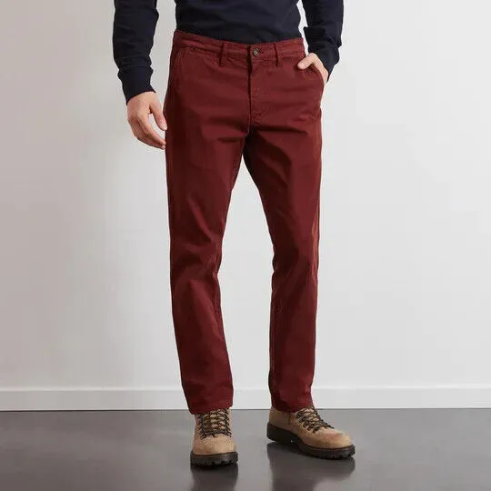 Mens Burgundy Cordoroy Chino Pants