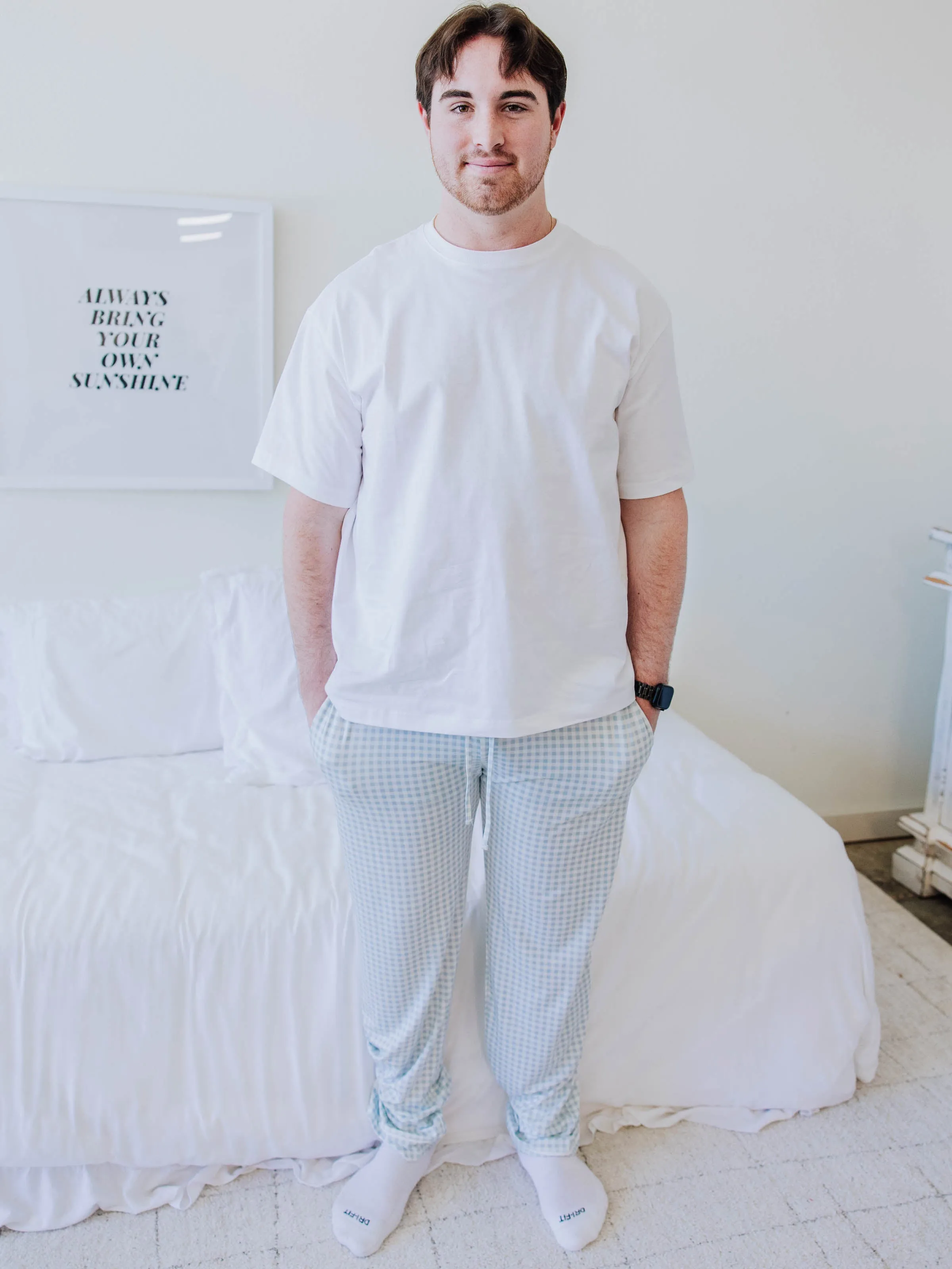 Men's Cloud Lounge Pants - Sky Blue Stripes