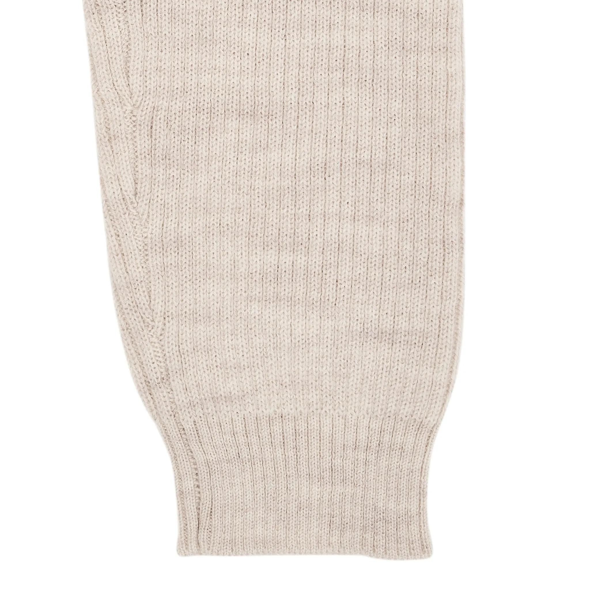 MERINO CLASSIC RIB LEGGINGS W. DRAWSTRINGS - PALE CREAM MELANGE