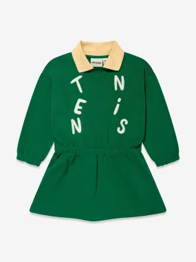 Mini Rodini Girls Tennis Collar Sweater Dress in Green