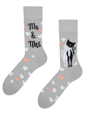 Mr & Mrs Wedding Cat Regular Odd Socks