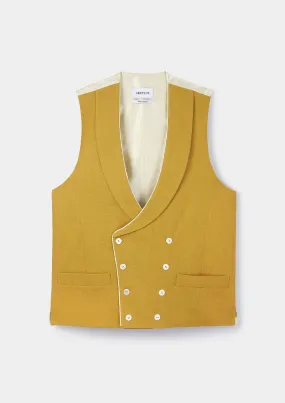 Mustard Shawl Lapel Double Breasted Waistcoat