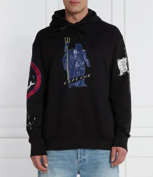 Neptune God Print Pullover Hoody (Black) - I24E09763179000