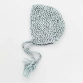 Newborn Blue Angora Knit Bonnet