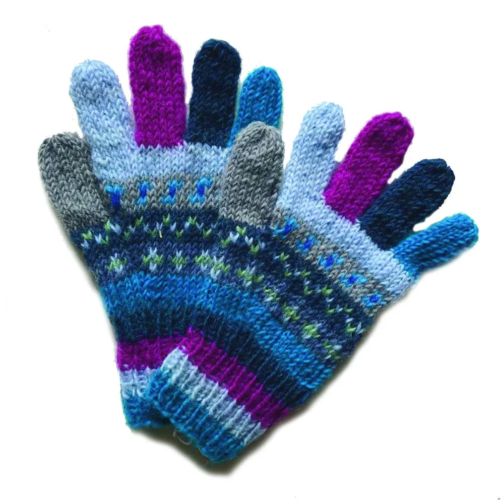 nordic knit wool gloves