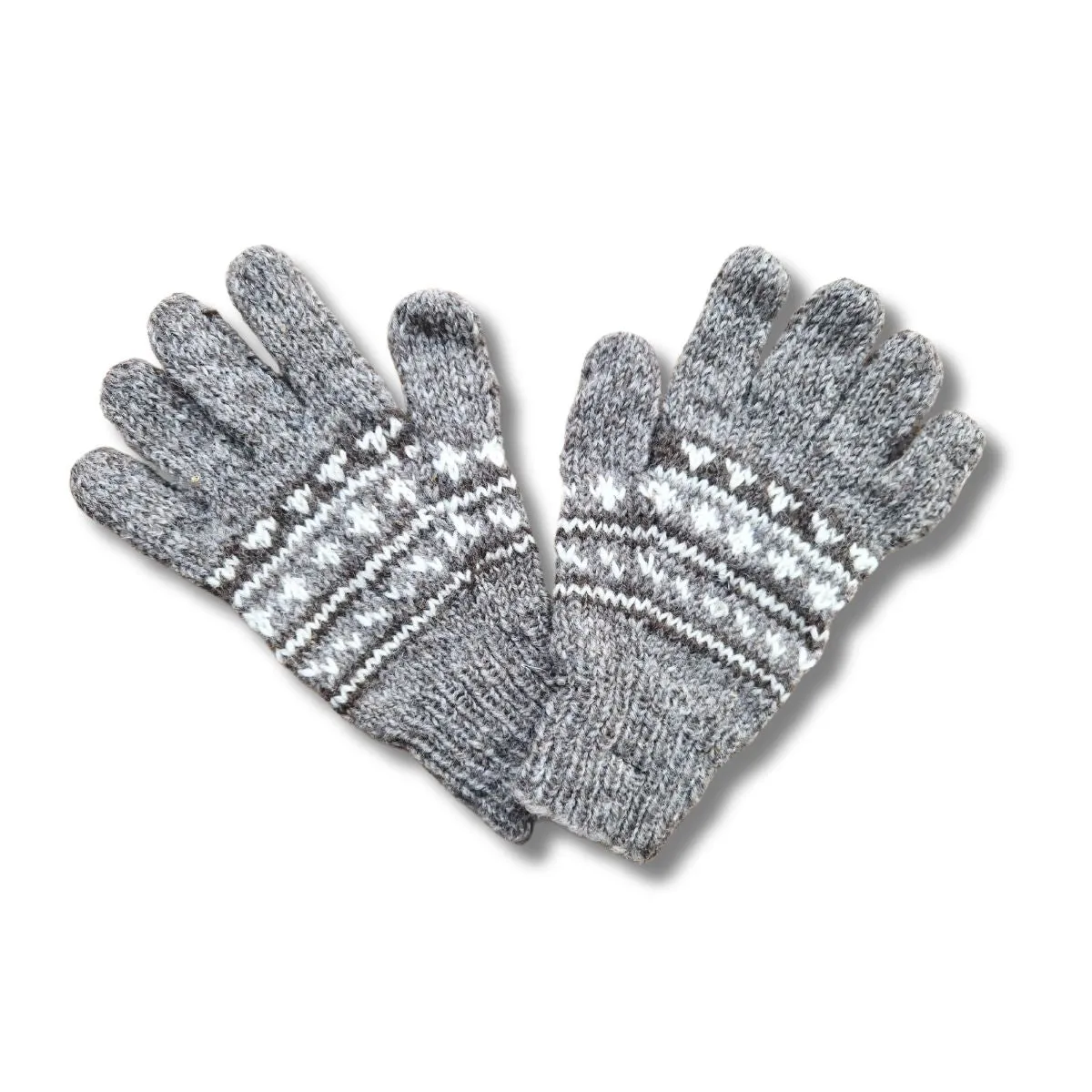 nordic knit wool gloves