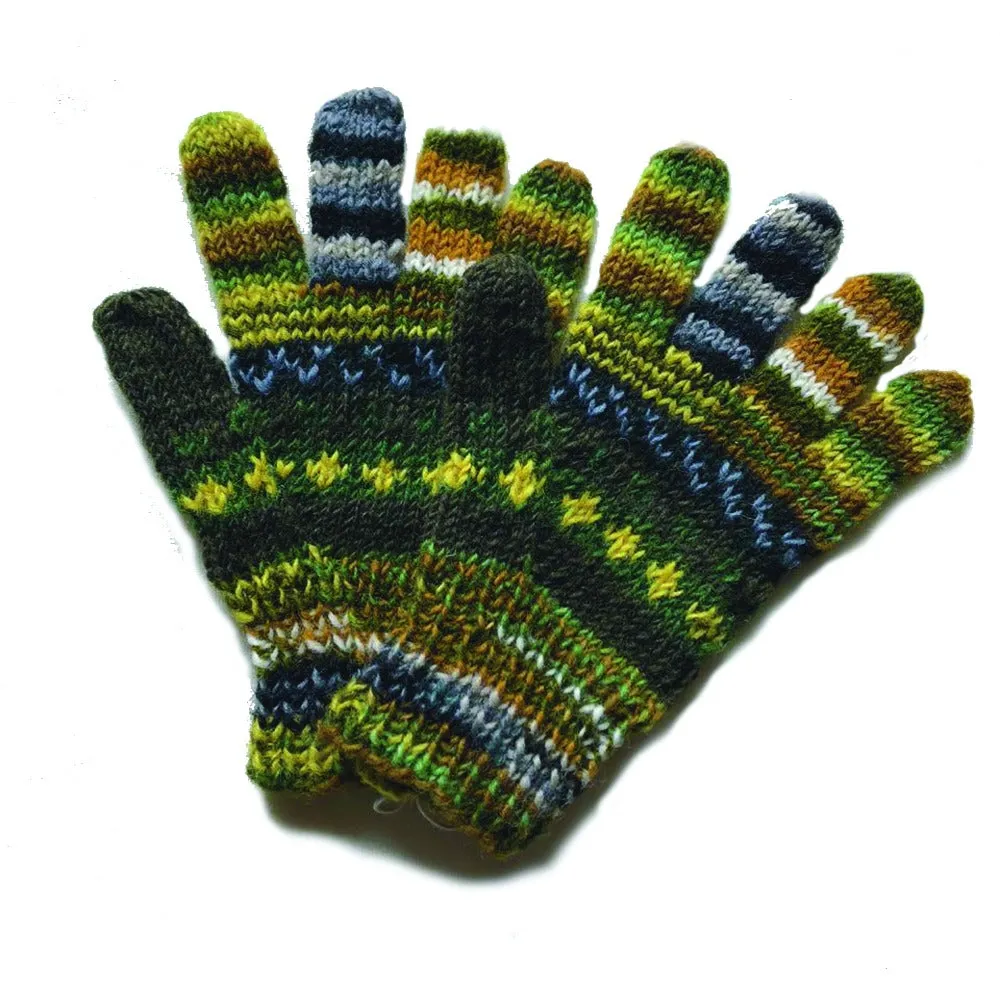 nordic knit wool gloves