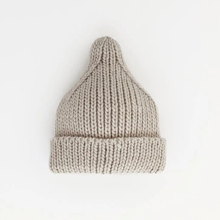 Oatmeal Peak Knit Beanie Hat for Babies, Toddlers & Kids