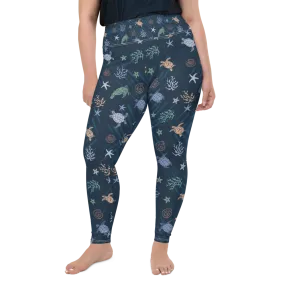 Ocean of Turtles Plus Size Leggings (Warehouse)