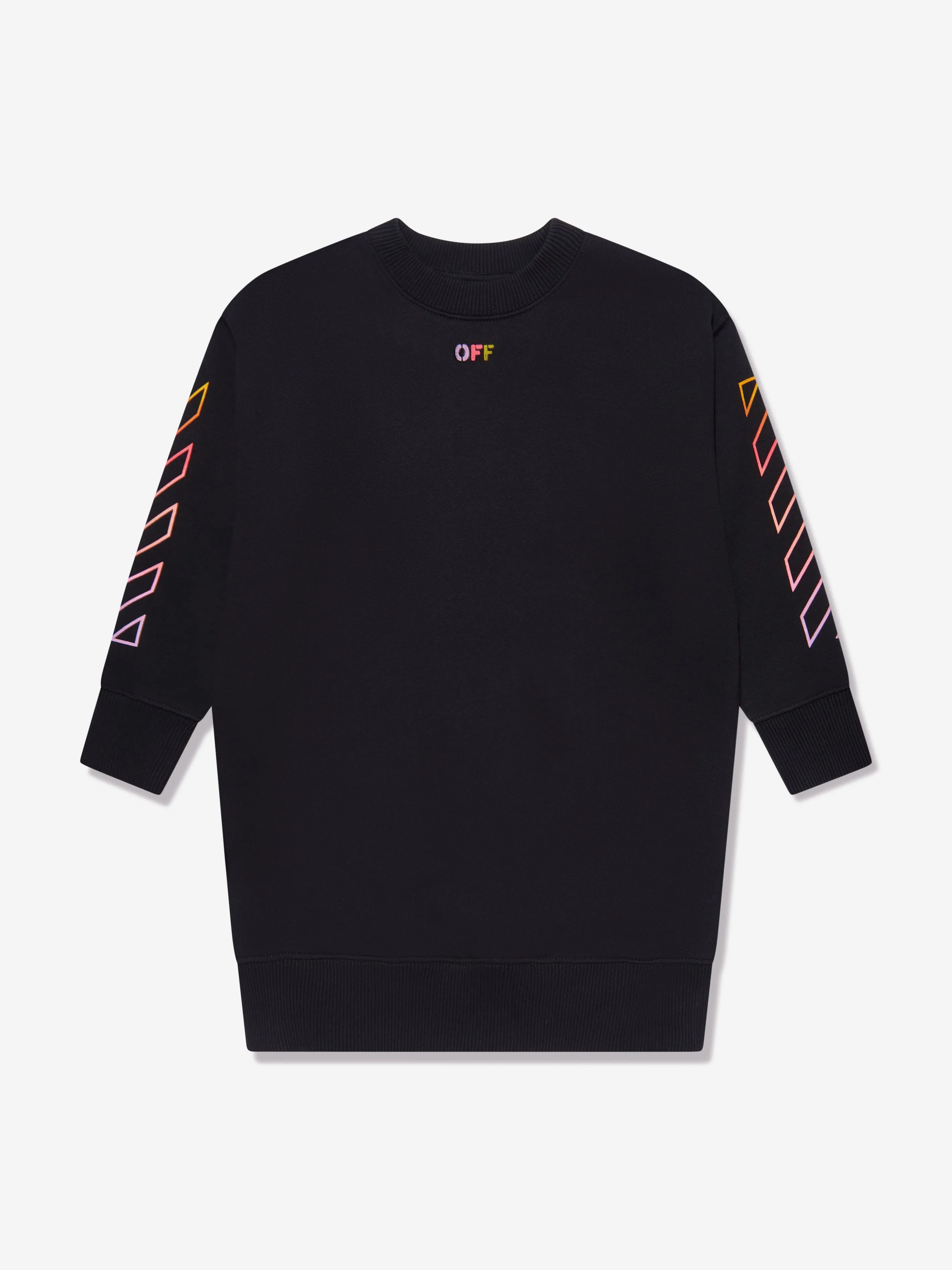 Off-White Girls Arrow Rainbow Crew Dress in Black