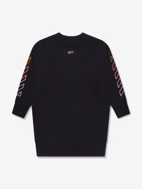 Off-White Girls Arrow Rainbow Crew Dress in Black