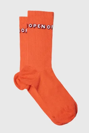 OPEN | Orange Ribbed Cotton Socks