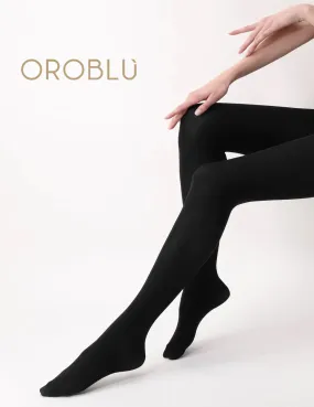 Oroblu Clearance All Colours Double Face Tights Black/Bordeaux VOBC67548