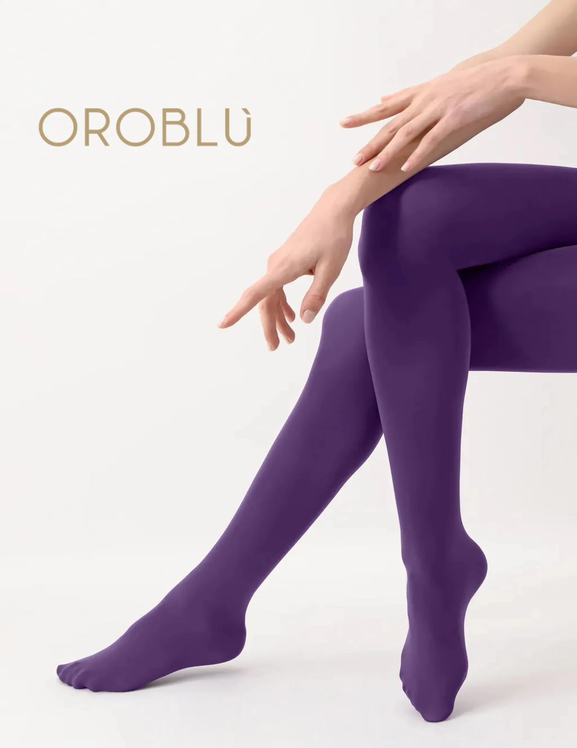 Oroblu Clearance All Colours Double Face Tights Violet/Caramel VOBC67548