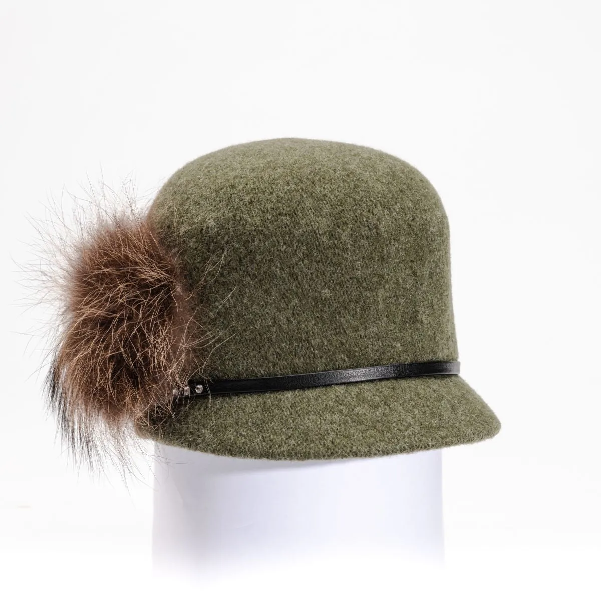 OSANNA - ORMOS CAP WITH SWAROVSKI SIDE POM FUR