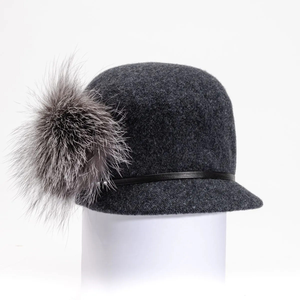 OSANNA - ORMOS CAP WITH SWAROVSKI SIDE POM FUR