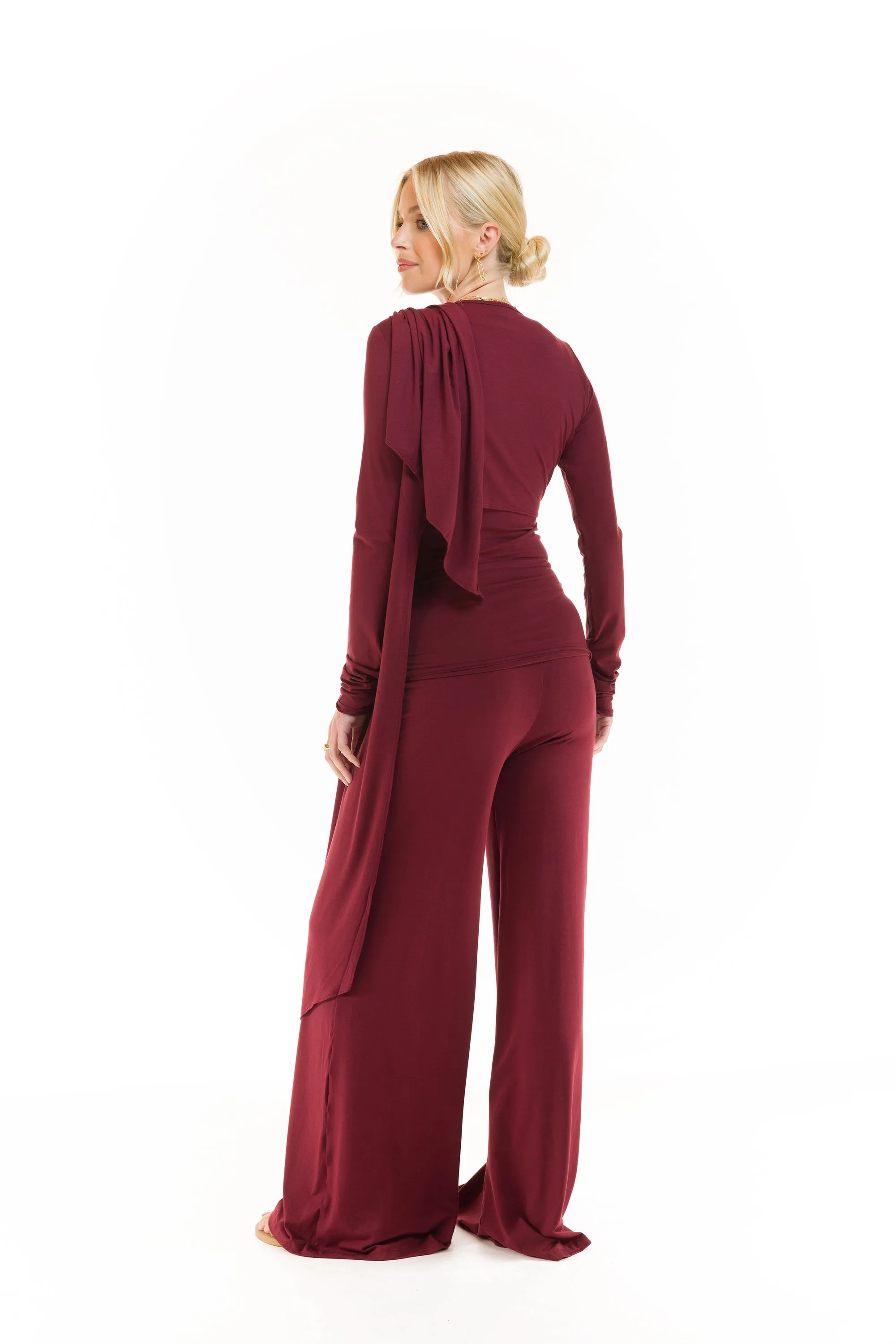 PALAZZO PANTS BURGUNDY