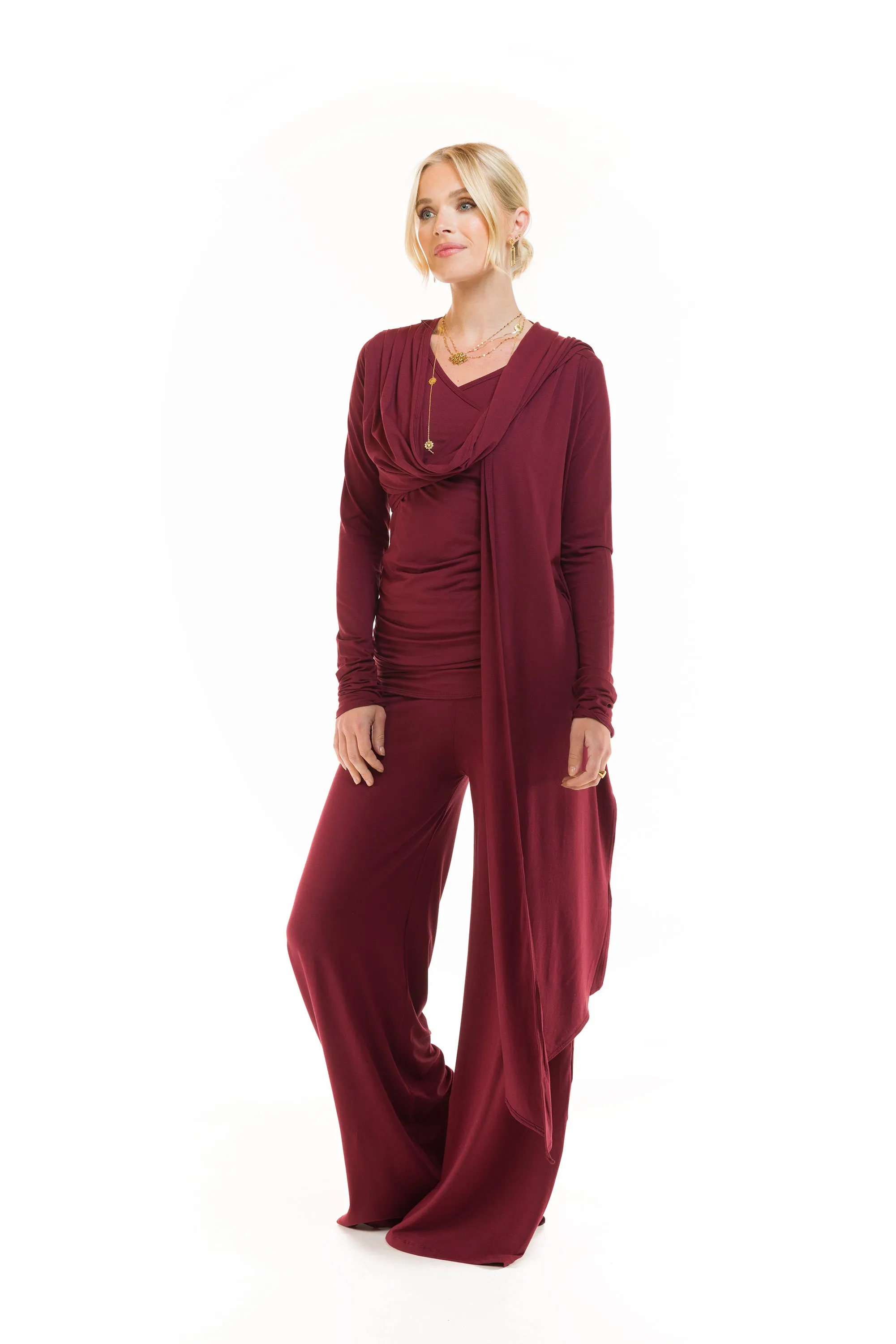 PALAZZO PANTS BURGUNDY