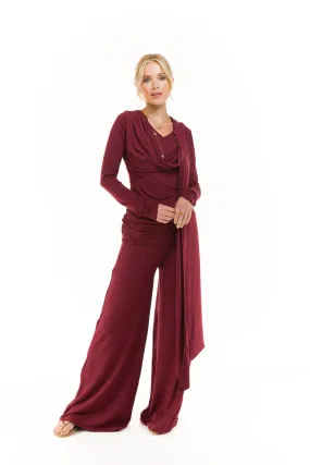 PALAZZO PANTS BURGUNDY