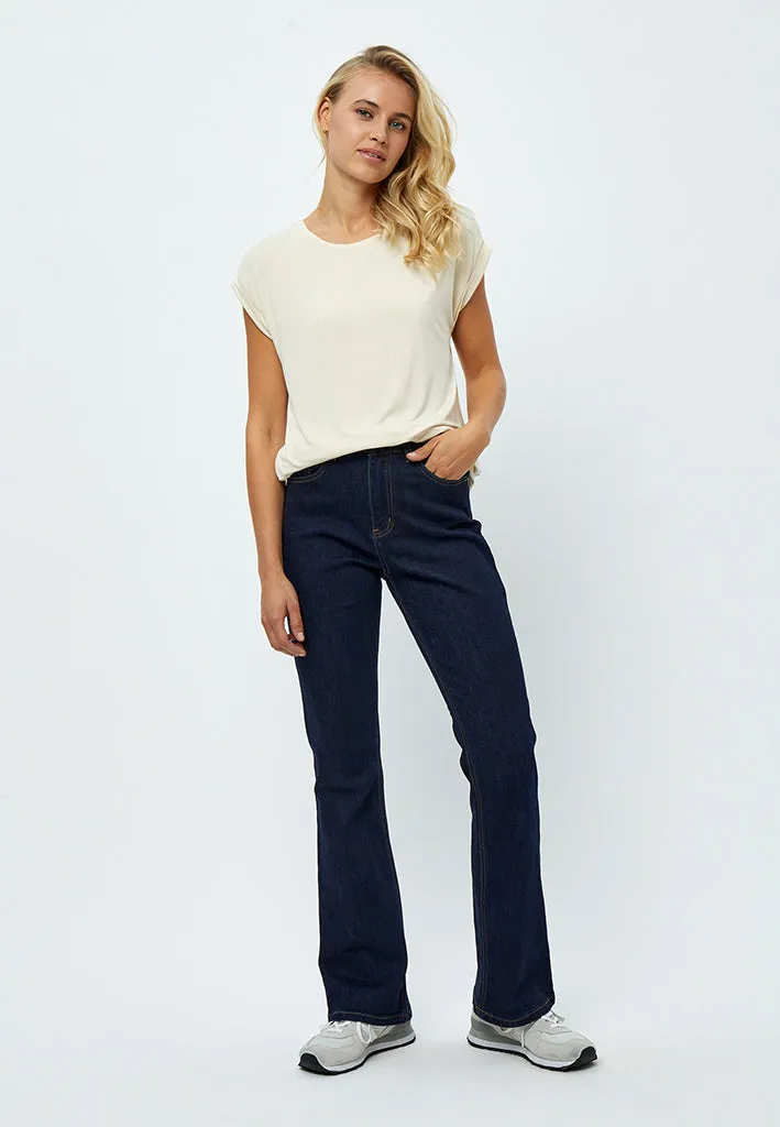 PCLinda HW Flared Jeans - Dark Blue