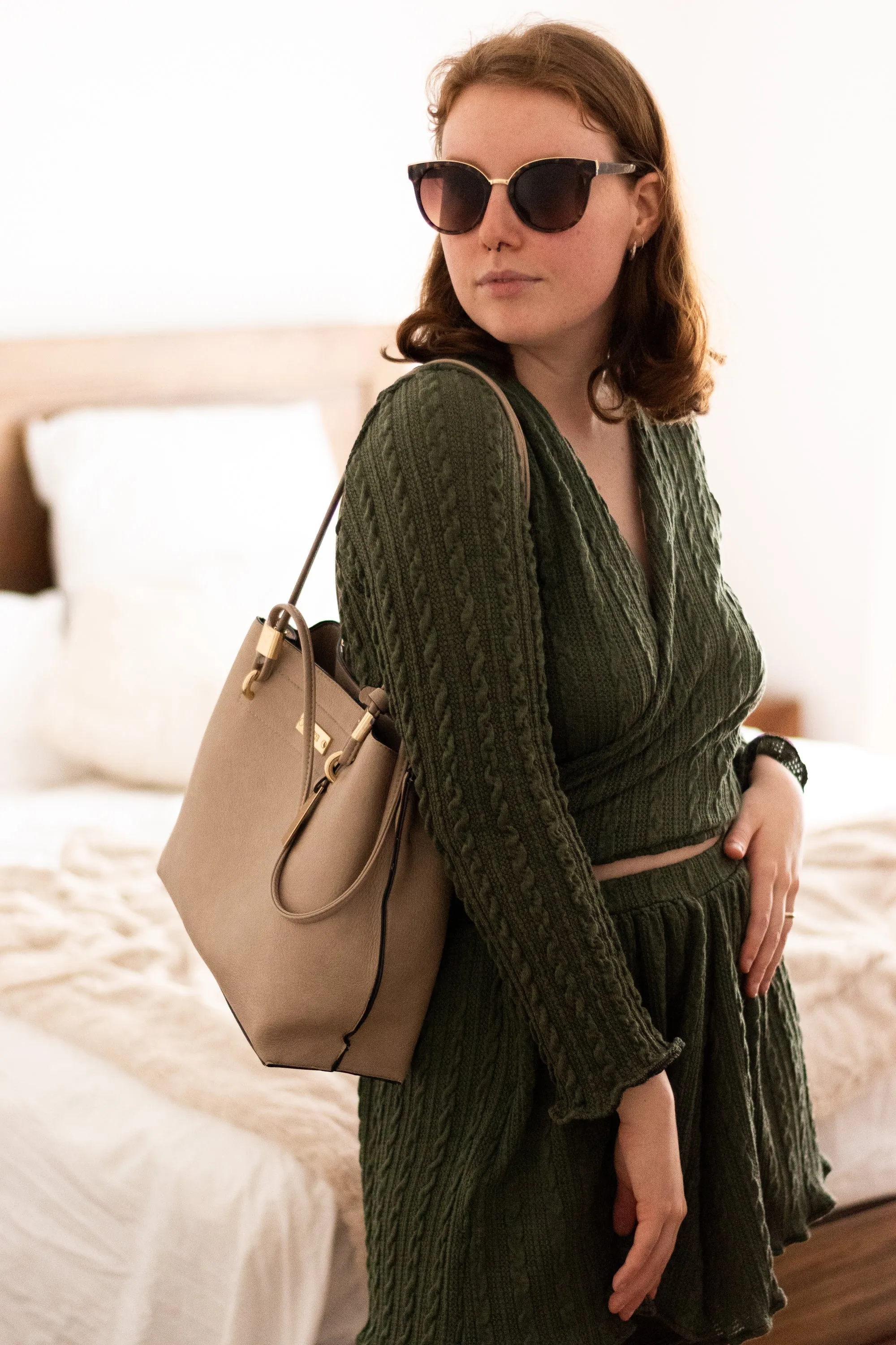 Peaches Knit Top in Khaki