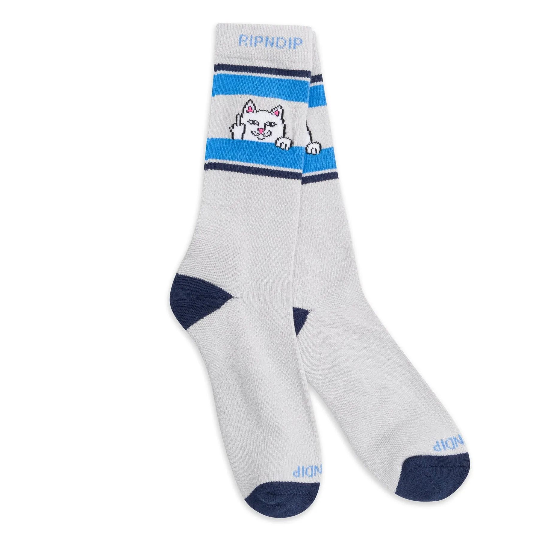 Peeking Nermal Socks (Ash Heather/Navy)