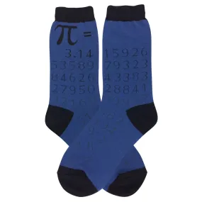 Pi (Blue) Men's Crew Socks