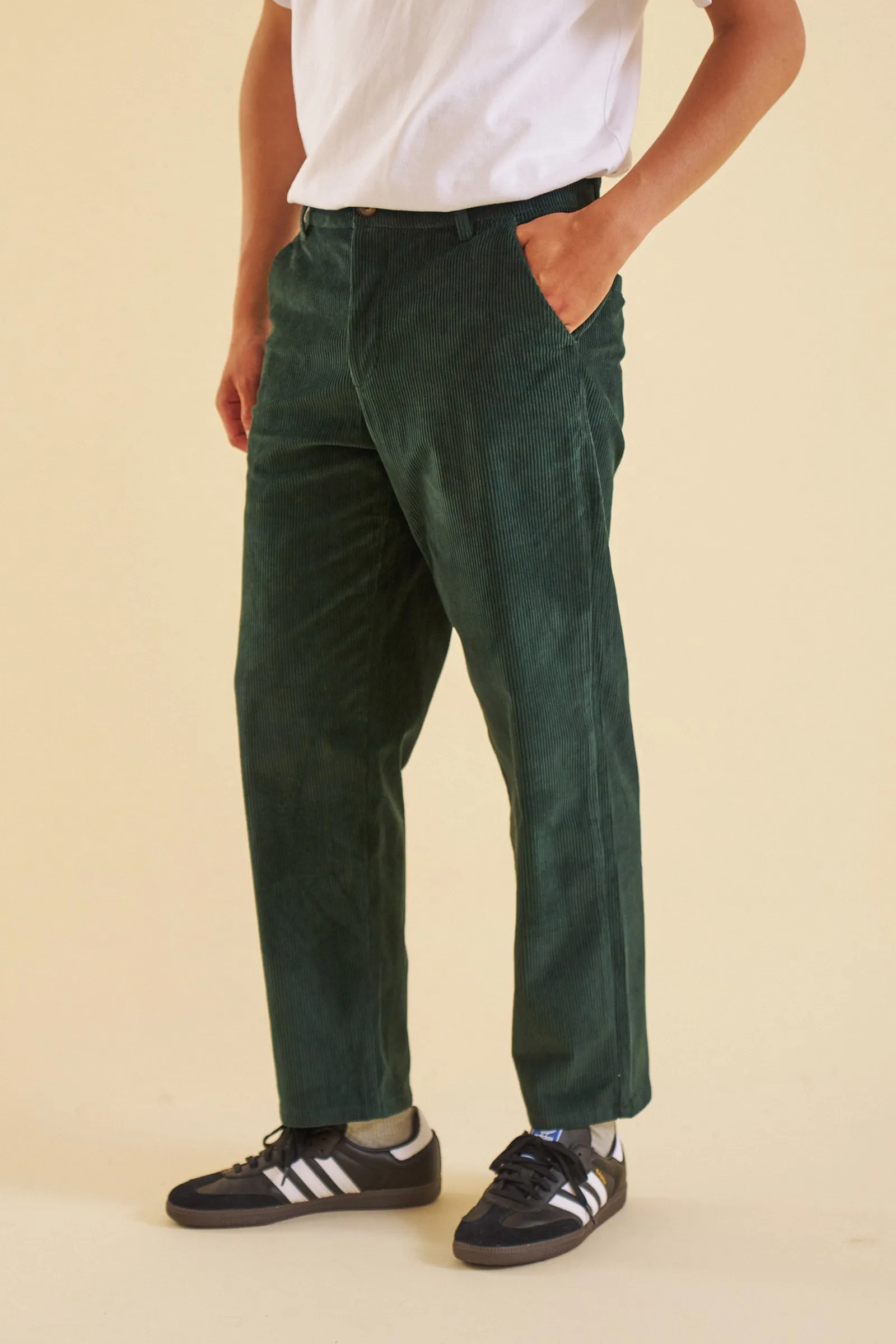 PINE GREEN CORDUROY TROUSERS